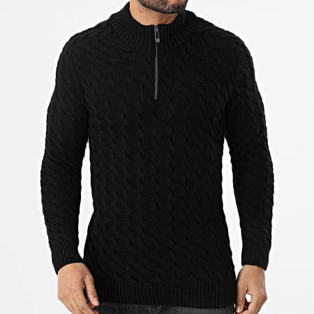 Classic Series - Pull Col Zippé Noir