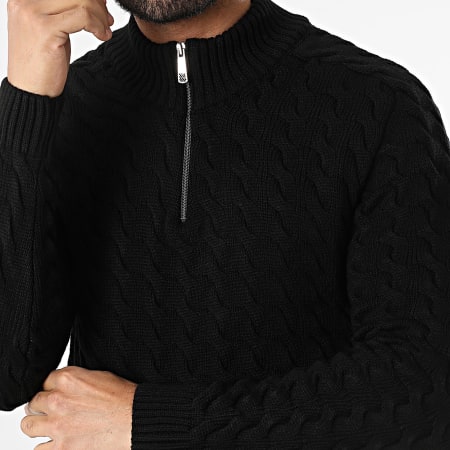 Classic Series - Pull Col Zippé Noir