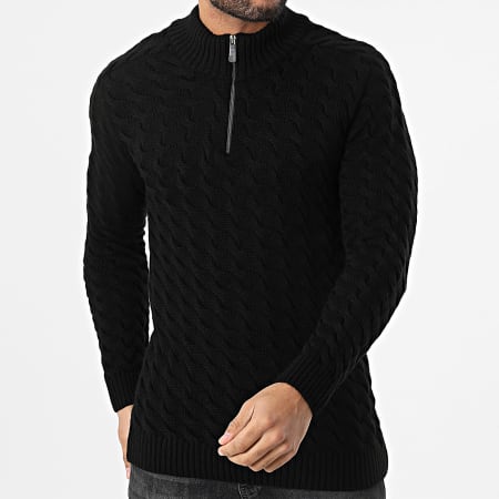 Classic Series - Pull Col Zippé Noir