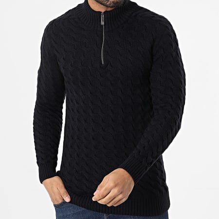 Classic Series - Pull Col Zippé Noir