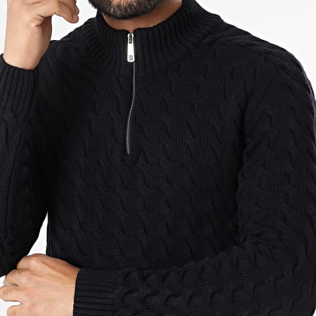 Classic Series - Pull Col Zippé Noir