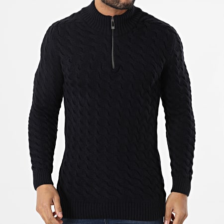 Classic Series - Pull Col Zippé Noir