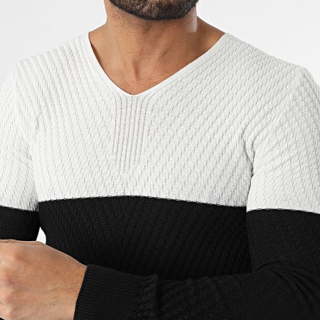 Classic Series - Jersey cuello pico Negro Blanco