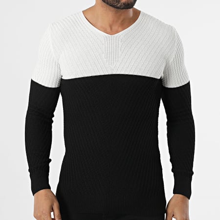 Classic Series - Jersey cuello pico Negro Blanco