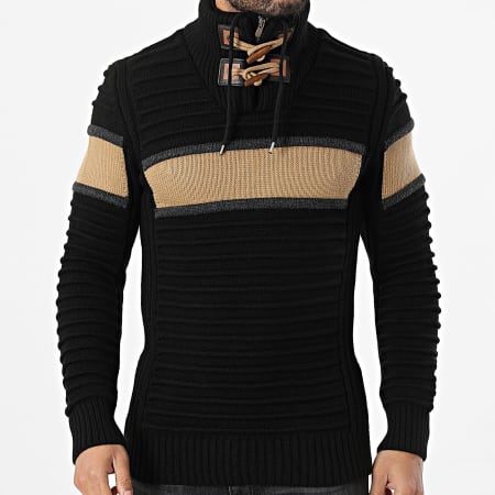 Classic Series - Pull Col Zippé Noir