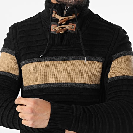 Classic Series - Pull Col Zippé Noir