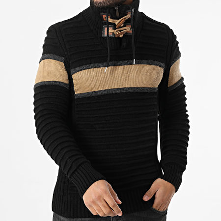 Classic Series - Pull Col Zippé Noir