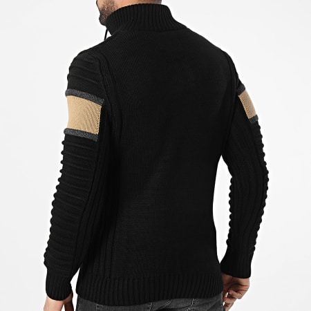 Classic Series - Pull Col Zippé Noir