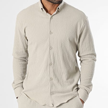 Classic Series - Beige shirt met lange mouwen en joggingbroek