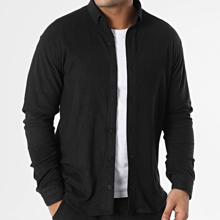 Classic Series - Ensemble Chemise Manches Longues Et Pantalon Jogging Noir