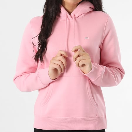 Tommy Jeans - Sweat Capuche Regular Femme Flag 9958 Rose