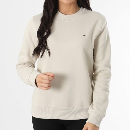 Tommy Jeans - Sweat Crewneck Femme Flag Crew 9959 Beige