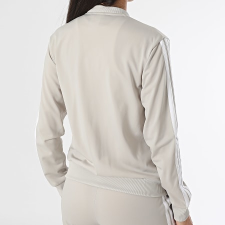 ANOTWENER Trainingspak voor dames, gestreept joggingpak, sportpak, tweedelig vrijetijdspak met zakken, S-XXL, groen, XL