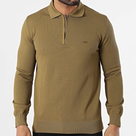 Classic Series - Pull Col Zippé Vert Kaki
