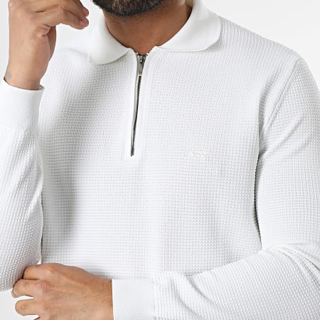Classic Series - Pull Col Zippé Blanc