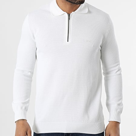 Classic Series - Pull Col Zippé Blanc
