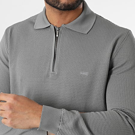Classic Series - Pull Col Zippé Gris Anthracite