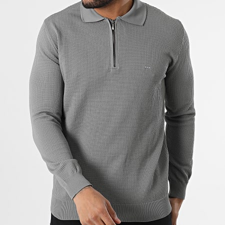 Classic Series - Pull Col Zippé Gris Anthracite