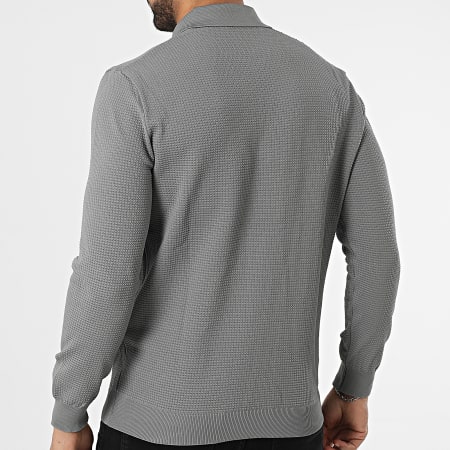 Classic Series - Pull Col Zippé Gris Anthracite