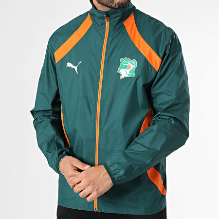 Puma - FIF Costa de Marfil Prematch Chaqueta tejida con cremallera 777220 Verde oscuro