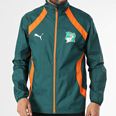Puma - FIF Costa de Marfil Prematch Chaqueta tejida con cremallera 777220 Verde oscuro