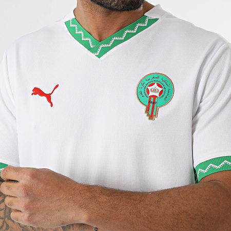 Morocco FRMF Away Jersey Replica 777706 White V-Neck Football Jersey