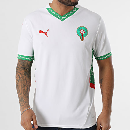 Puma Morocco FRMF Away Jersey Replica 777706 White V-Neck