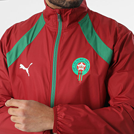Marocco Giacca FRMF Prematch Tessuto Zip 777731 Bordeaux