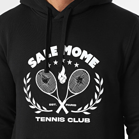 Sale Môme Paris - Sweat Capuche Tennis Club Noir Blanc