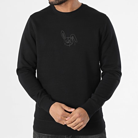 Sale Môme Paris - Sweat Crewneck Lapin Dripping Graffiti Noir