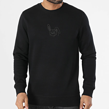 Sale Môme Paris - Sweat Crewneck Lapin Dripping Graffiti Noir