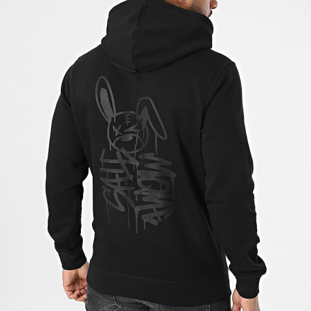Sale Môme Paris - Sweat Capuche Lapin Dripping Graffiti Noir