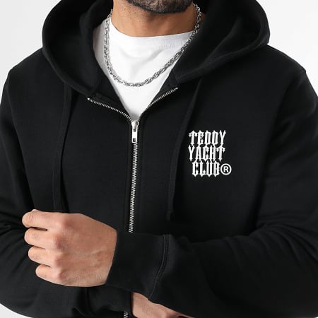 Teddy Yacht Club - Sweat Zippé Capuche Street Roll Rose Fluo Noir