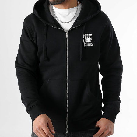 Teddy Yacht Club - Sweat Zippé Capuche Street Roll Rose Fluo Noir