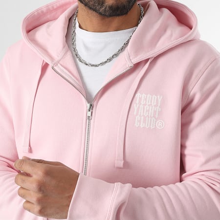Teddy Yacht Club - Sweat Zippé Capuche Street Roll Rose Fluo Rose