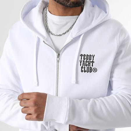 Teddy Yacht Club - Sweat Zippé Capuche Street Roll Beige Blanc