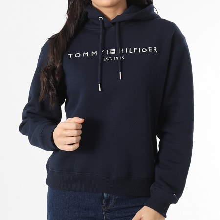 Tommy Hilfiger - Sweat Capuche Femme Corp Logo 3598 Bleu Marine