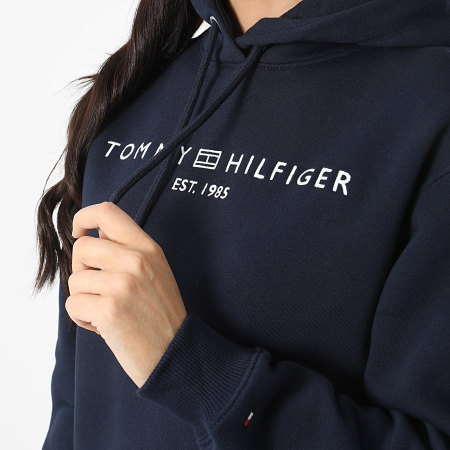 Tommy Hilfiger - Sweat Capuche Femme Corp Logo 3598 Bleu Marine