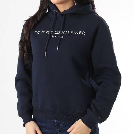 Tommy Hilfiger - Sweat Capuche Femme Corp Logo 3598 Bleu Marine