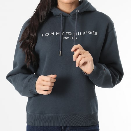Tommy Hilfiger - Sweat Capuche Femme Corp Logo 3598 Gris Anthracite