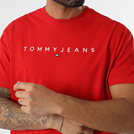 Tommy Jeans - Camiseta Logo Linear 0744 Rojo