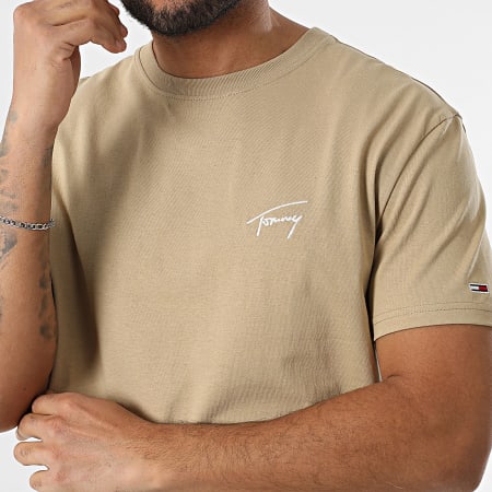 Tommy Jeans - Tee Shirt Signature 1140 Beige Foncé
