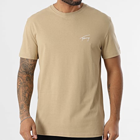 Tommy Jeans - Tee Shirt Signature 1140 Beige Foncé