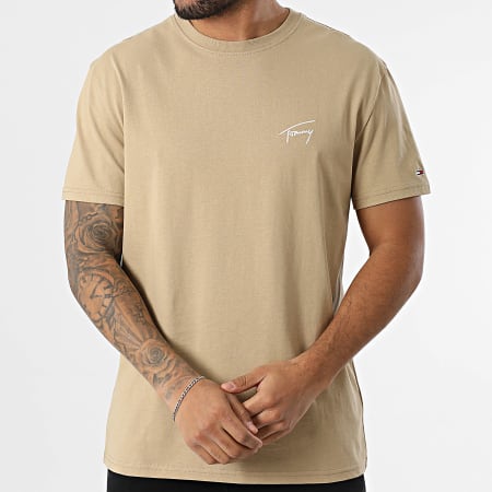 Tommy Jeans - Tee Shirt Signature 1140 Beige Foncé