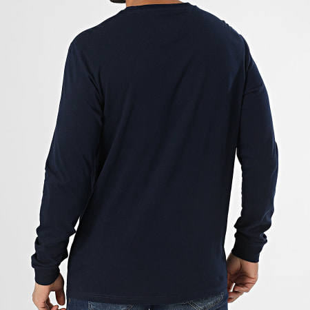 Tommy Jeans - Tee Shirt Manches Longues Slim Linear Chest 1138 Bleu Marine