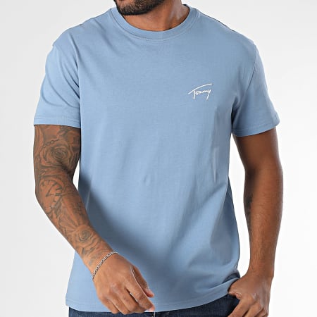 Tommy Jeans - Tee Shirt Signature 1140 Bleu Clair