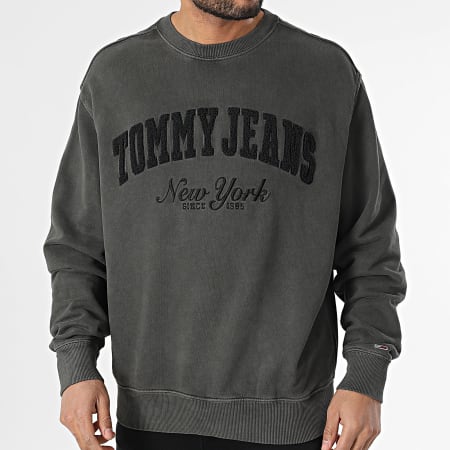 Tommy Jeans - Sweat Crewneck Vintage Varsity 0262 Gris Anthracite