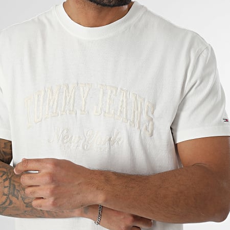 Tommy Jeans - Tee Shirt Vintage Varsity 0356 Blanc