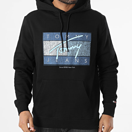Tommy Jeans - Sudadera con capucha Flag Twist 1100 Negra