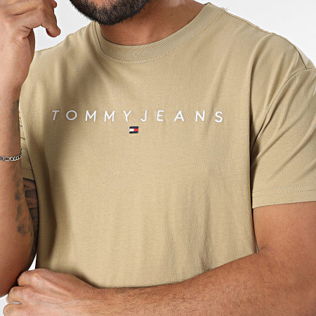 Tommy Jeans - Tee Shirt Linear Logo 0744 Beige